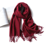 Women and Men Pure Cashmere Scarf Long Lightweight Cashmere Wrap Scarf with Tassel