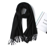 Women and Men Pure Cashmere Scarf Long Lightweight Cashmere Wrap Scarf with Tassel