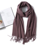 Women and Men Pure Cashmere Scarf Long Lightweight Cashmere Wrap Scarf with Tassel