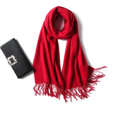 Women and Men Pure Cashmere Scarf Long Lightweight Cashmere Wrap Scarf with Tassel