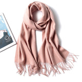 Women and Men Pure Cashmere Scarf Long Lightweight Cashmere Wrap Scarf with Tassel