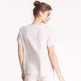 Women Mulberry Silk T-Shirt Short Sleeve V Neck Tank Ladies Silk Shirt