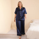 Women Plus Size Silk Pajama Set 100% Washable Silk Pjs