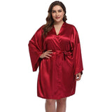 Women plus size silk Robes 100% Mulberry pure Silk Bathrobe With Belt