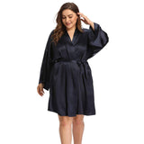 Women plus size silk Robes 100% Mulberry pure Silk Bathrobe With Belt