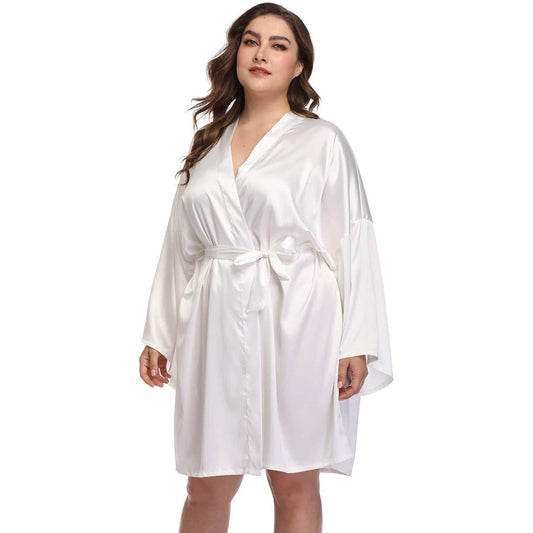 Women plus size silk Robes 100% Mulberry pure Silk Bathrobe With Belt