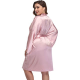 Women plus size silk Robes 100% Mulberry pure Silk Bathrobe With Belt