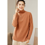 Women's 100% Cashmere Ribbed Polo Sweater - slipintosoft