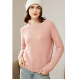 Womens Cashmere Crew Neck Sweater Long Sleeve Cashmere Pullover