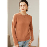 Womens Cashmere Crew Neck Sweater Long Sleeve Cashmere Pullover