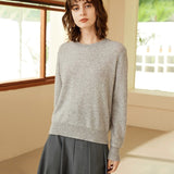 Womens Round Neck Cashmere Sweater Classic Crewneck Cashmere Pullover