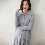 Women's Button-down Cashmere Cardigans Rib-Knit Solid Cashmere Coat - slipintosoft