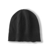 womens cashmere beanie solid cashmere rib knitted hat with curl edge head warmer