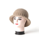 Womens Cashmere Bucket Hat Knit Handmade Colors Sun Hat Fall Winter Hats