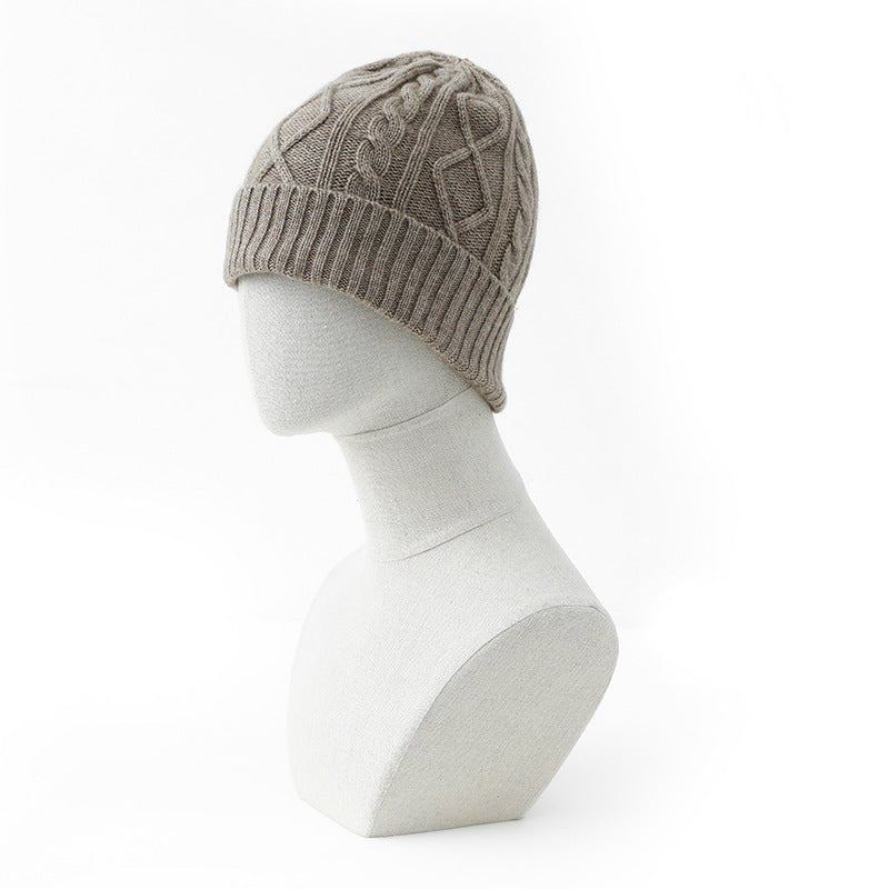 Womens Cashmere Chunky Beanie Soft Cashmere Cable Knit Hat for Fall Winter