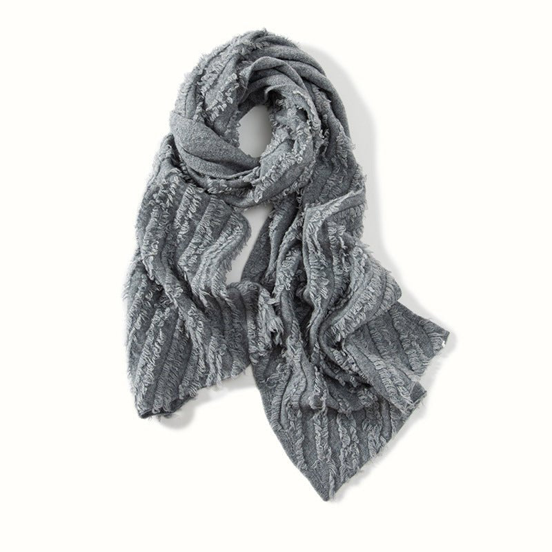 Women's Cashmere Shawl with Tassels Solid Cashmere Scarf