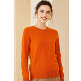 Womens Cashmere Crew Neck Sweater Long Sleeves Pullover Cashmere Tops