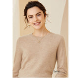 Womens Cashmere Crew Neck Sweater Long Sleeves Pullover Cashmere Tops