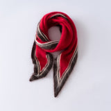 Womens Colorblock Cashmere Triangle Scarf Contrast Stripe Cashmere Neck Scarf Claret M