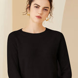 Womens Minimalist Crewneck Long Sleeve Cashmere Sweater Tops