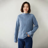 Womens Half Turtleneck Cashmere Sweater Cut - out Cashmere Pullover