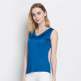 Women's Knitted V Neck Silk Sleeveless Tank Top T-Shirt Top - slipintosoft