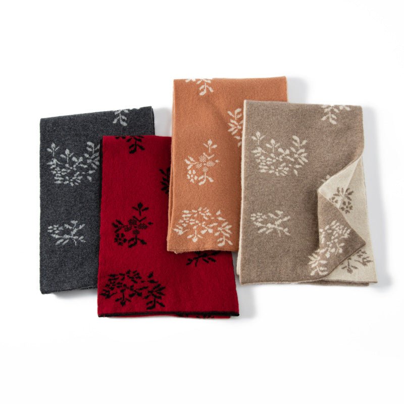 Womens Long Cashmere Scarf Jacquard Cashmere Shawls for Holiday Christmas