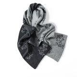 Womens Long Cashmere Scarf Jacquard Cashmere Shawls for Holiday Christmas