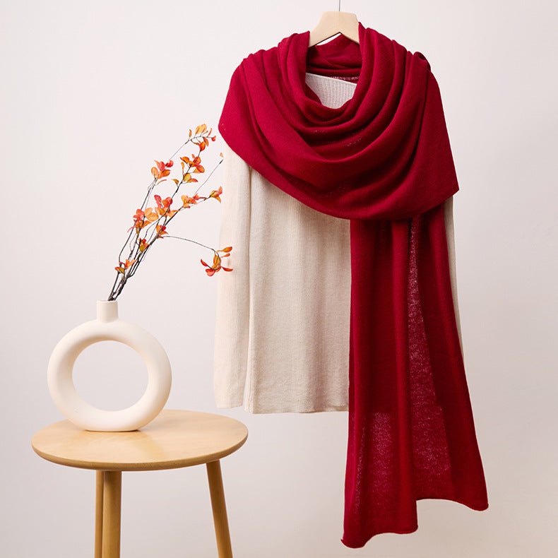 Women's Long Cashmere Shawl and Wraps Large Soft Solid Cashmere Scarf - slipintosoft