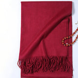 Women's Luxurious Cashmere Shawl and Wraps Large Soft Cashmere Scarf with Tassel - slipintosoft