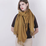 Women's Luxurious Cashmere Shawl and Wraps Large Soft Cashmere Scarf with Tassel - slipintosoft