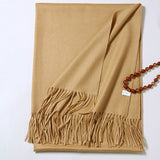 Women's Luxurious Cashmere Shawl and Wraps Large Soft Cashmere Scarf with Tassel - slipintosoft