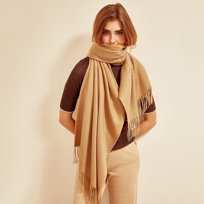 Women's Luxurious Cashmere Shawl and Wraps Large Soft Cashmere Scarf with Tassel - slipintosoft