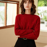 Women's Mock Neck Cashmere Sweater Cable-Knitted Cashmere Pullover - slipintosoft