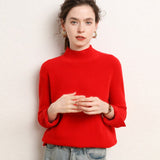 Womens Mock Neck Cashmere Sweater Drop Shoulder Cashmere Pullover