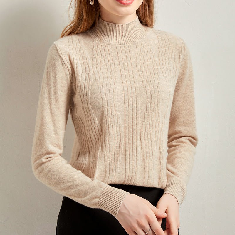 Womens Mock Neck Cashmere Sweater Long Sleeve Cashmere Pullover