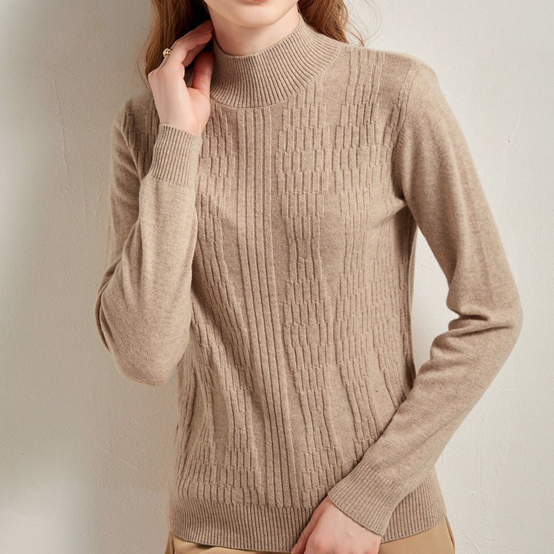 Womens Mock Neck Cashmere Sweater Long Sleeve Cashmere Pullover