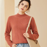 Women's Mock Neck Cashmere Sweater Long Sleeve Winter Cashmere Sweater - slipintosoft