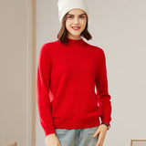 Womens Mock Neck Cashmere Sweater Long Sleeve Cashmere Pullover Tops