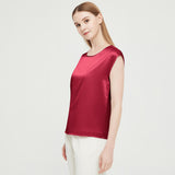 Womens Mulberry Silk Blouse Cap Sleeves Lady Silk Tee