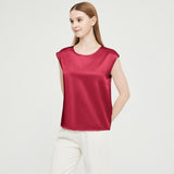 Womens Mulberry Silk Blouse Cap Sleeves Lady Silk Tee