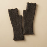 Women's Pure Cashmere Half Finger Gloves Luxuriously Soft Warm Winter Knit Gloves