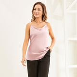 Women's Silk Camisole Cowl Neck Sleeveless Silk Tank Shirt