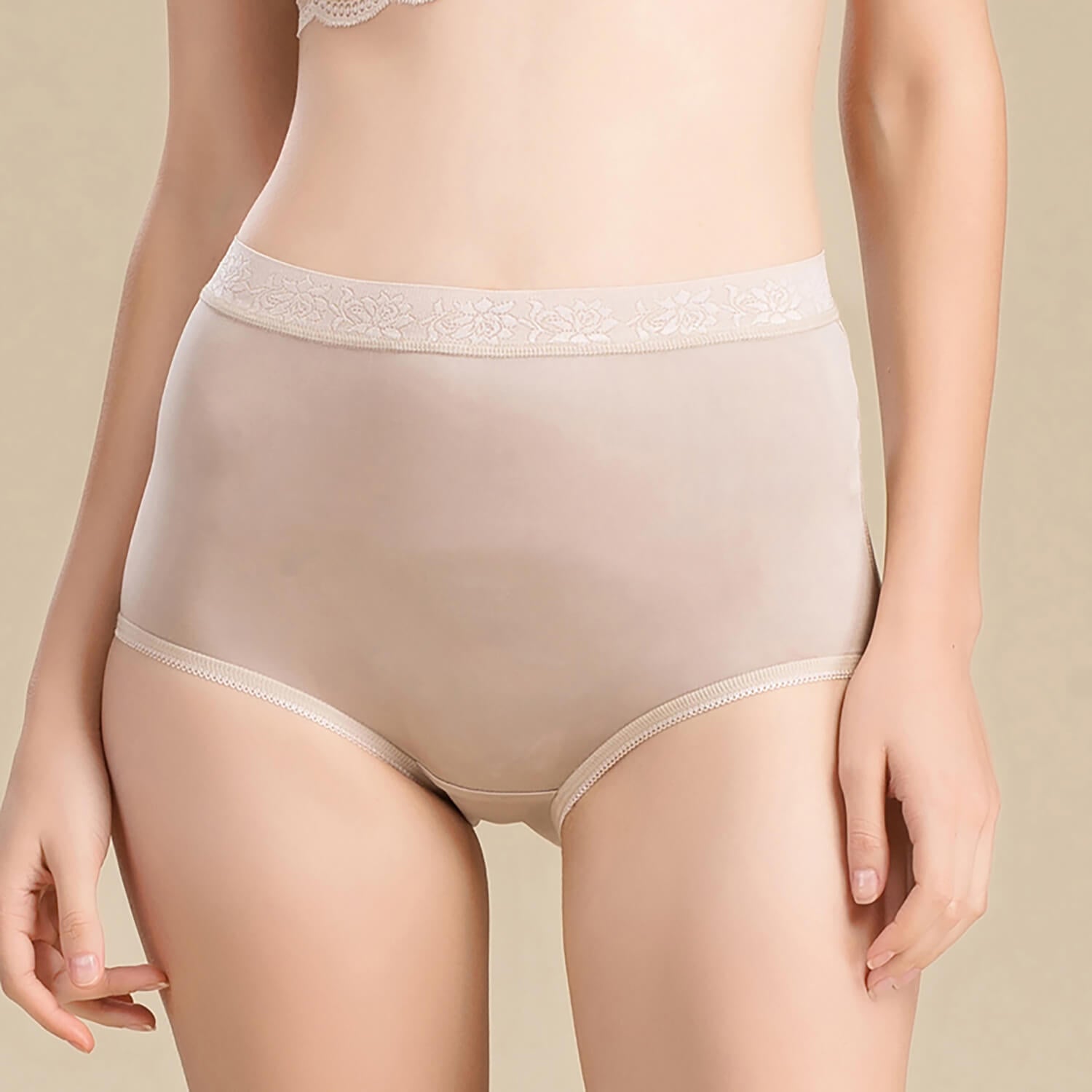 Women's silk high waist briefs mulberry silk briefs