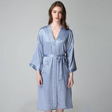 womens Silk nightgown and robe set Long 100% Mulberry Silk Sleepwear