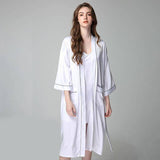 Womens Silk Nightgown And Robe Set Long 100% Silk Sleepwear