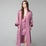 womens Silk nightgown and robe set Long 100% Mulberry Silk Sleepwear