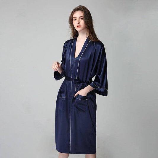 womens Silk nightgown and robe set Long 100% Mulberry Silk Sleepwear