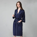 Womens Silk Nightgown And Robe Set Long 100% Silk Sleepwear