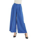 Women High Waist Casual Silk Wide Leg Long Palazzo Pants Trousers - slipintosoft